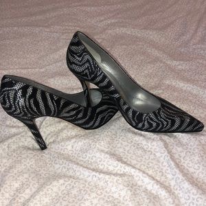 Heels. Size 6 1/2. Zebra print. Worn once